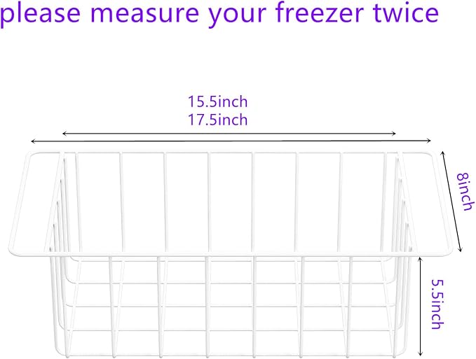 17.5 Inch Chest Freezer Organizer Storage Baskets Bins Metal Wire, Settle freezer chaos and reduce food waste effectively, Durable, Fully Use Space, Improve Air Circulate, 2 Pack - Image 7
