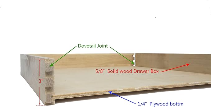 Pull Out Drawers For Cabinets, 16.5"W x 21"D X 4"H Soft Close Slide Out Wood Shelves Storage Organizer for Kitchen, Finished, Heavy-Duty, Bottom Assembly - Image 9