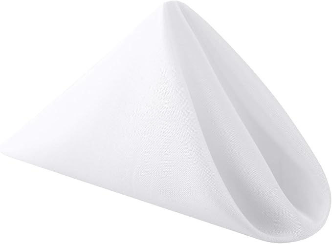 25pcs Polyester Cloth Napkins - 20 x 20 inch White Dinner Washable Napkins with Hemmed Edges for Restaurant/Wedding/Hotel(25,White) - Image 8
