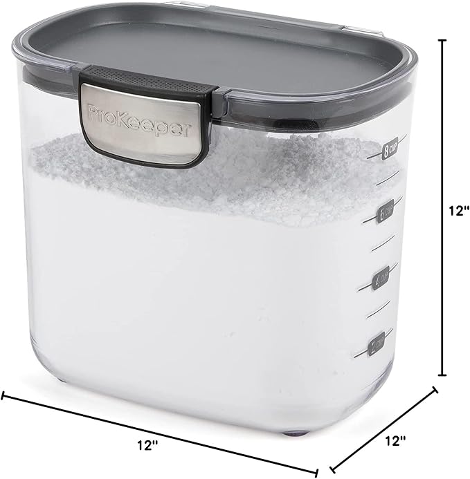 Progressive International ProKeeper+ Clear Plastic Airtight Food Baker's Kitchen Storage Organization Container Canister Set with Magnetic Accessories, 2- Piece Set (Powdered & Brown Sugar 1.4-Quart) - Image 7