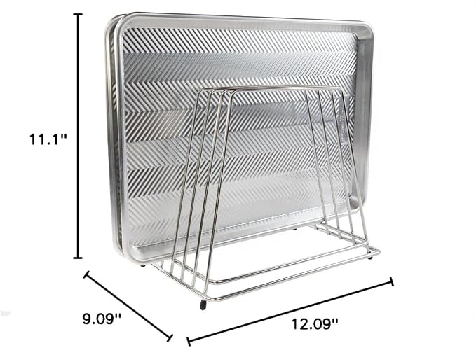 Commercial Cutting Board Rack, Fits 1" Thick Baking Pans and Sheets for Organizer - NSF Stainless Steel, Holds 6 Boards - Image 7