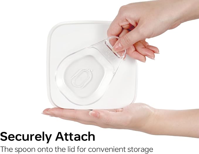 Felli Flip Tite Acrylic Food Storage Container with Lid 6” XL Air Tight Ring Seal Flip Top, Plastic Kitchen Baking Canister for 5 lb Flour Sugar Rice Protein Powder Pantry Organizer (Nest-M, White) - Image 9