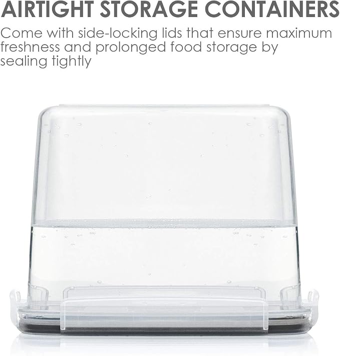 Vtopmart 3.6L Food Storage Containers, 4 PCS, Black | Airtight Seal, BPA Free, Food Grade Material, Dishwasher Safe (Not Lids), 4 Measuring Cups, 24 Labels - Image 7