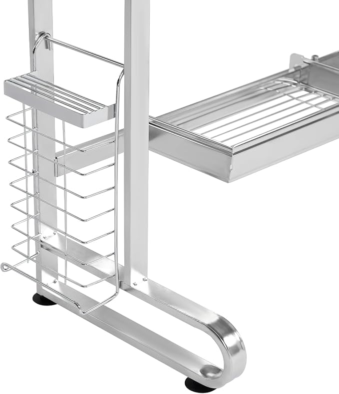Sink Dish Drainer, 3-Tier Over Sink Dish Drying Rack, Large Capacity 304 Stainless Steel Dish Drying Rack, Expandable Over Kitchen Sink Organizer, Counter Organizer, Space Saver Dish Rack - Image 9