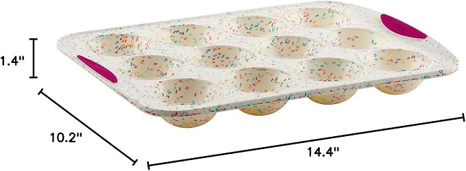Trudeau Structure White Confetti Reinforced Silicone 12 Cup Dome Cake Pan/Mold (05118652) - Image 7