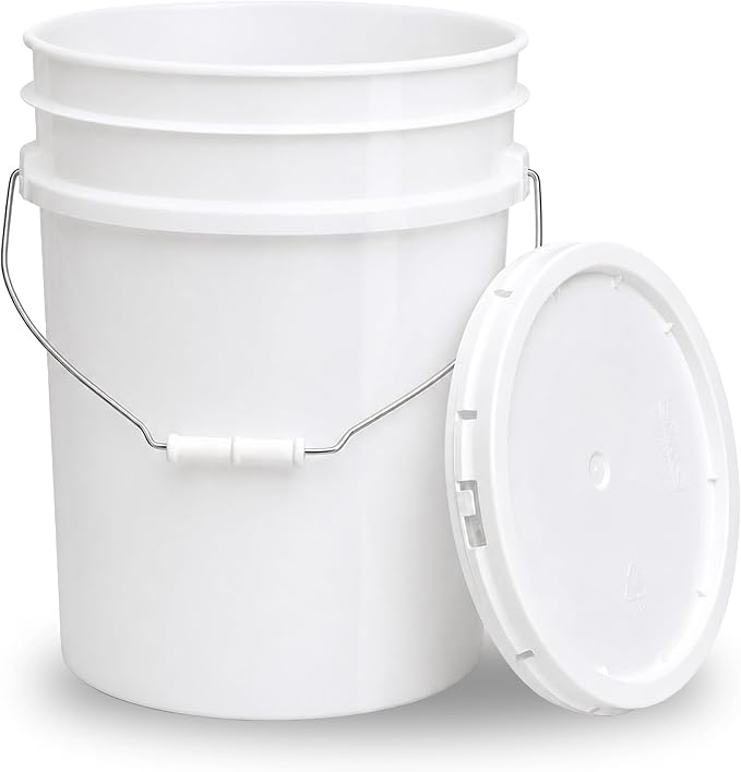5 Gallon Bucket - Food Grade w/Lid BPA-Free,6 Pack -Natural | Airtight Gasketed Tear Strip Lid, Heavy-Duty 90 Mil HDPE Plastic Pail, Bulk Storage, Food Safe Durable Container, Made in USA - Image 8