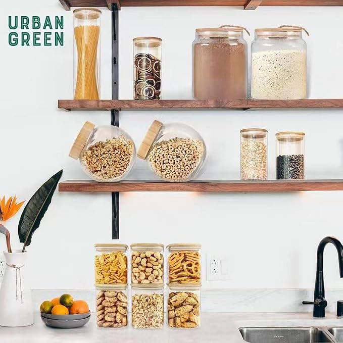 Glass Jars with Airtight Lids, Airtight Glass Canisters with Locking Lids, (Bamboo-28oz) - Image 7