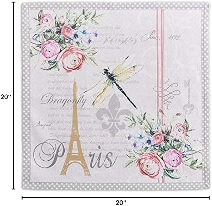 Maison d' Hermine Champ De Mars Bundle Set 100% Cotton Set of 4 Napkins (20 Inch by 20 Inch) and Set of 4 Place Mats (13 Inch by 19 Inch) - Image 10