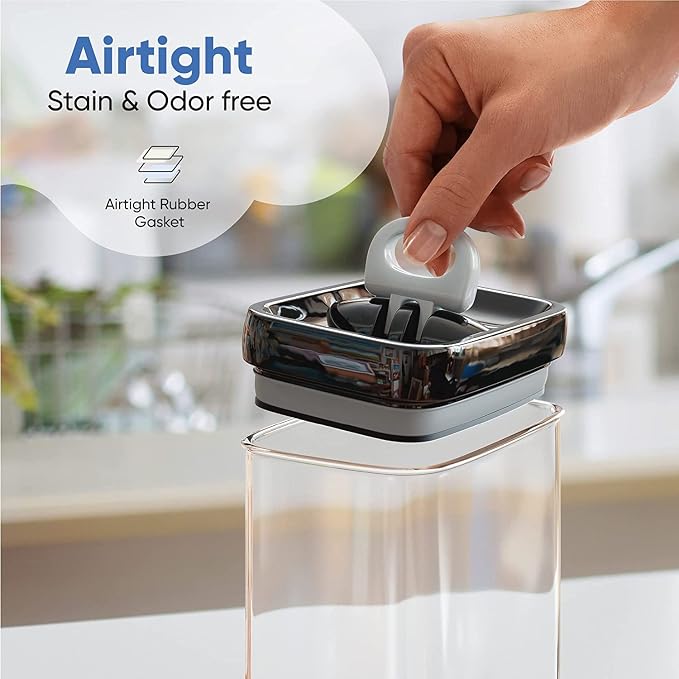 Chef's Path - Airtight Storage Boxes Set - 10 Labels and Markers - Kitchen and Pantry Storage - BPA Free - Plastic Storage Boxes with Upgraded Lids (6 Pieces - 1.5L) - Image 7
