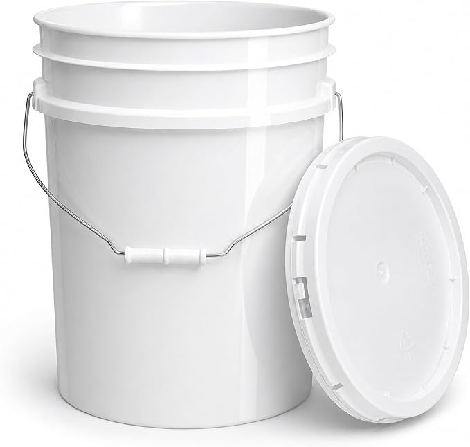 5 Gallon Bucket - Food Grade w/Lid BPA-Free, 6 Pack - White | Airtight Gasketed Tear Strip Lid, Heavy-Duty 90 Mil HDPE Plastic Pail, Bulk Storage, Food Safe Durable Container, Made in USA - Image 8