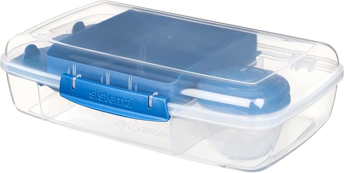 Sistema To Go 1.76L (3-Pack) Bento Box Food Storage Containers, School Lunch Boxes with Removable Dividers & Snack Pot, Freezer, Microwave, & Dishwasher-Safe, Assorted Colors, BPA-Free - Image 8