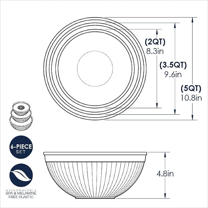 Nordic Ware Prep and Serve Mixing Bowls Set, 6-Piece, Earth-Tones - Image 7