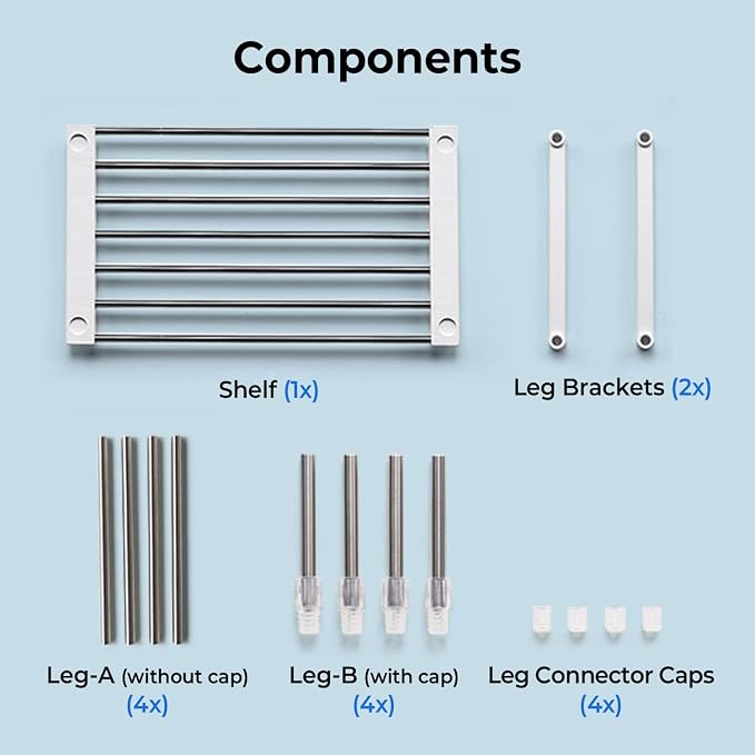 Set of 1 Expandable Cabinet Organizer 11.8~19.6 x 7.8 x 6~9 White | Width & Height-adjustable Kitchen Cabinet Organizer Shelf, Stackable Kitchen Counter Shelf - Image 8