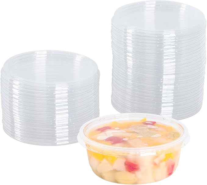 Karat FP-DCL117-PP Flat Lid for 8 oz.- 32 oz. PP Deli Containers, 0.3" Height, 4.61" Width, 4.73" Length (Pack of 500) - Image 5