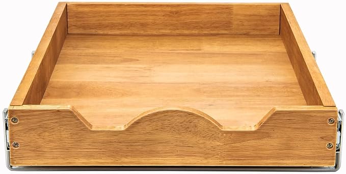 DINDON Pull Out Cabinet Organizer (11" W x 18" D) 1 Tier,Single Tier Oak Wood Under Cabinet Slide Out Shelf Drawer Box… - Image 8
