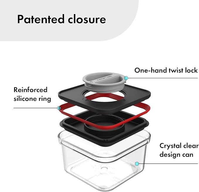 Neoflam Smart Seal Patent Airtight Kitchen Pantry Canister/Organizer Clear Plastic Container with Simple Twist Lids, Leak Proof, Dishwasher Safe, BPA Free, Cereal, Flour, Dry Food Storage 4 Piece Set - Image 7