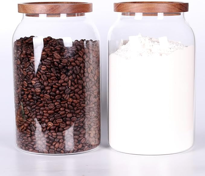 SAIOOL 1 Gallon Glass Jar with Wooden Acacia Airtight Lid, Set of 2 - Image 9