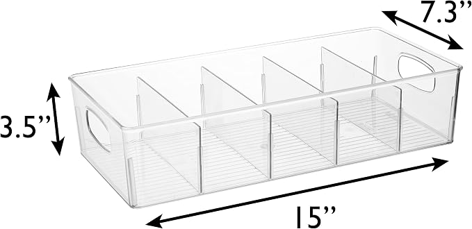 ClearSpace Plastic Pantry Organization and Storage Bins with Removable Dividers – XL Perfect Kitchen / Refrigerator/ Cabinet Organizers, 2 Pack - Image 7