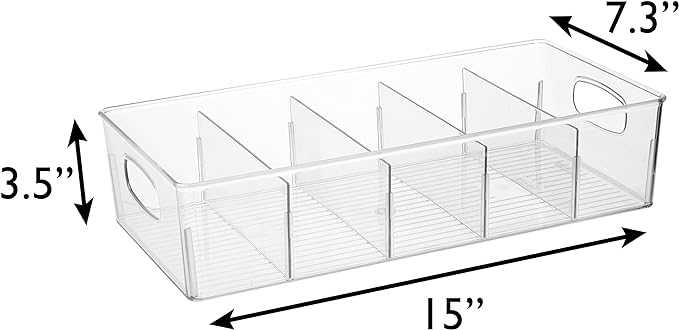 ClearSpace Plastic Pantry Organization and Storage Bins with Removable Dividers – XL Perfect Kitchen / Refrigerator/ Cabinet Organizers, 2 Pack - Image 7
