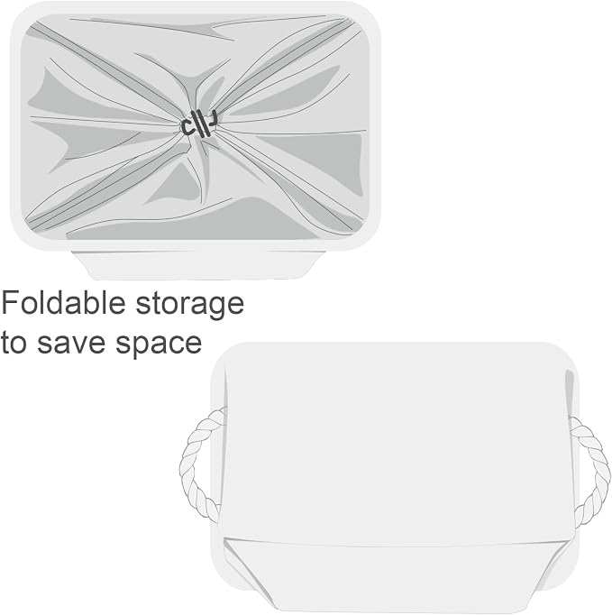 Storage Basket for Gifts Empty - X Large - 3 Pack 17.7L×13.8W×9.8H in Collapsible Storage Bin for Shelves, Toy Box Storage for Gifts Book Laundry (White) - Image 7