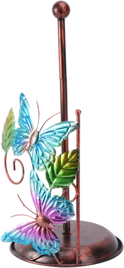 Cabilock Wrought Iron Butterfly Paper Towel Holder Metal Tissue Rack Freestanding Napkin Storage for Kitchen Bathroom Dining Countertop - Image 9