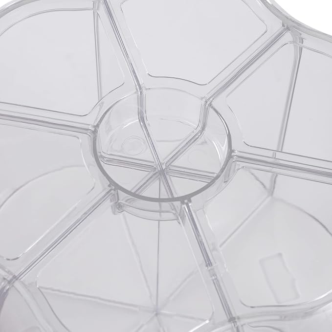 360° Rotating Grain Dispenser With 6 Grids, 13.2lbs Large Capacity Grain Dispenser Rotating Kitchen Storage Containers With Sealed Lid For Peanut Barley Millet And Cereal (White, 17.6 lbs) - Image 8