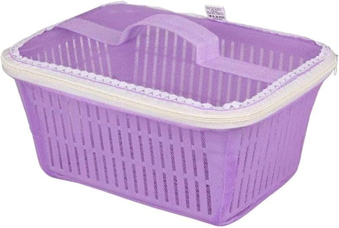 Go Hooked Multipurpose Plastic Storage/Gift Basket With Net Cover | Stylish Basket With Zip Net Cover Pack Of 1 (Purple). - Image 8