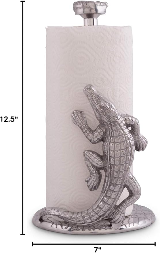 Arthur Court Alligator Paper Towel Holder Aluminum Metal 12.5 inch Stylish Kitchen Decor - Image 10