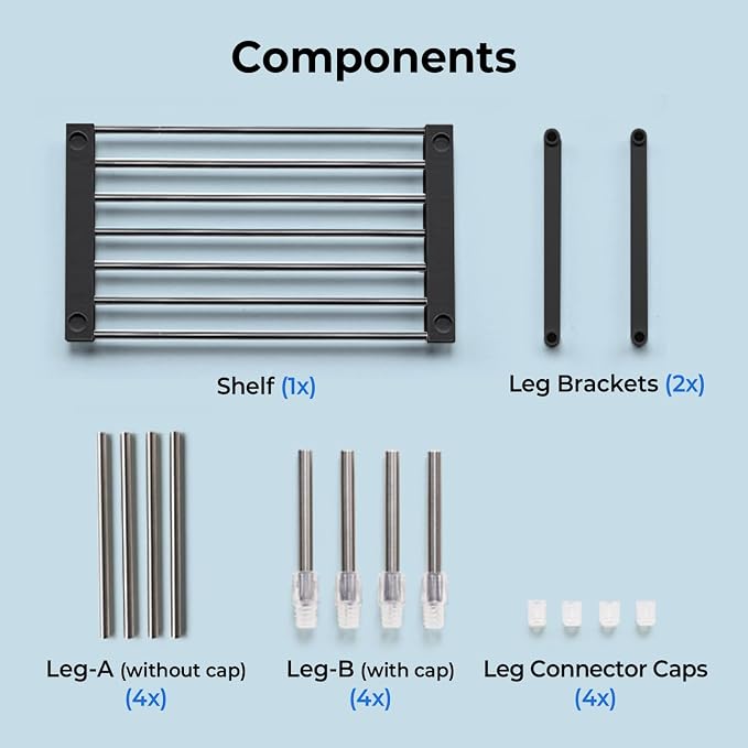 Set of 1 Expandable Cabinet Organizer 11.8~19.6 x 7.8 x 6~9 Black | Width & Height-adjustable Kitchen Cabinet Organizer Shelf, Stackable Kitchen Counter Shelf - Image 8