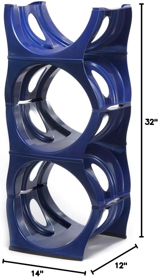 Stackable Water Bottle Storage Rack Best Water Jugs 5 Gallon Organizer. Jug Holder for Kitchen, Cabinet and Office Organizing. Reinforced Polypropylene (Blue, 3 No Shelf) - Image 6