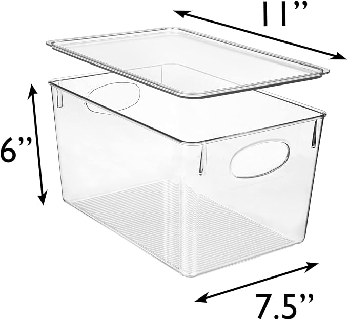 CLEARSPACE Plastic Storage Bins With lids – Perfect Kitchen Fridge Organizer, Pantry Organization, Cabinet Organizers (4 Pack) - Image 6