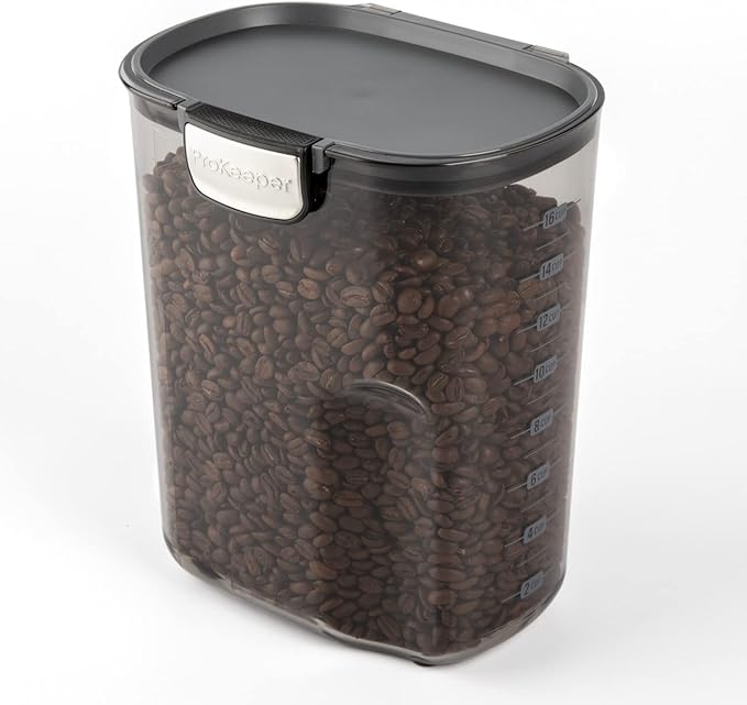Progressive International ProKeeper+ Clear Plastic Airtight Food Baker's Kitchen Storage Organization Container Canister Set with Magnetic Accessories, 2- Piece Set (Coffee 4.3-Quart) - Image 3