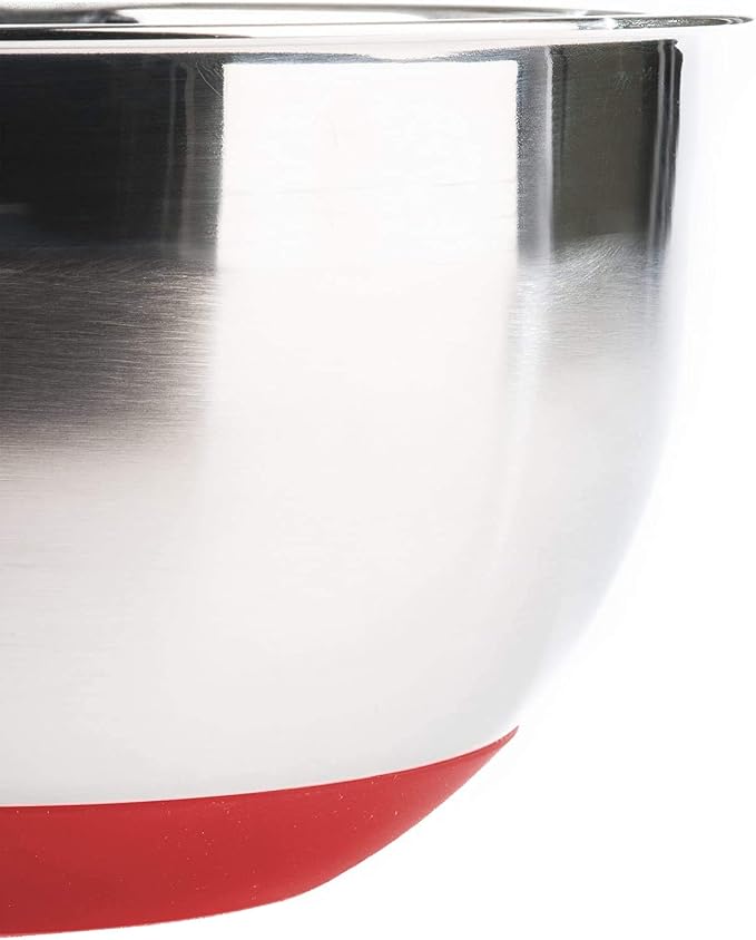 Stainless Steel Mixing Bowls with Lids and Non Slip Bases (Set of 5, Red) - Image 9