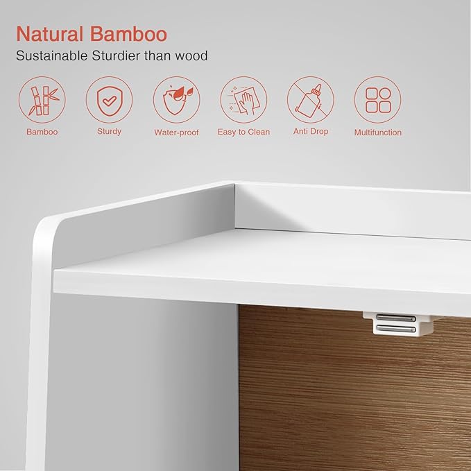Goozii White Double Layer Bread Box for Kitchen Countertop, 2 Tier Counter Breadbox for Homemade Bread, Large Bread Storage Container Holder Keeper for Sourdough Loaf Storage (Bamboo Wood) - Image 7