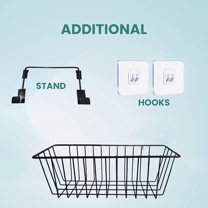 Go Hooked Metal Hanging Storage Basket Door Organiser (Assorted Colour) - Image 7
