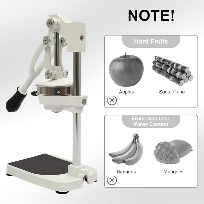 Manual Juicer, Commercial Stainless Steel Hand Press Citrus Juicer with Double Press Heads, Heavy Duty Orange Lemon Squeezer for Fresh Orange Lemon Pomegranate Watermelon, Silver - Image 9