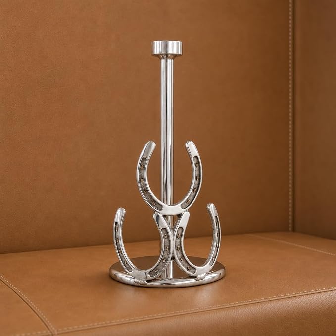 Arthur Court Horseshoe Paper Towel Holder - Decorative Aluminum Equestrian Kitchen Accessory - 12.5 Inch Tall - Image 9