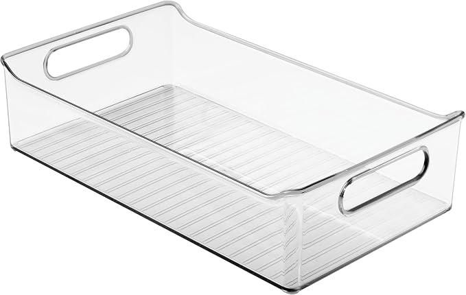 iDesign Plastic Pantry Storage Organizer Bin, Set of 2, Clear | With Handles - Image 10