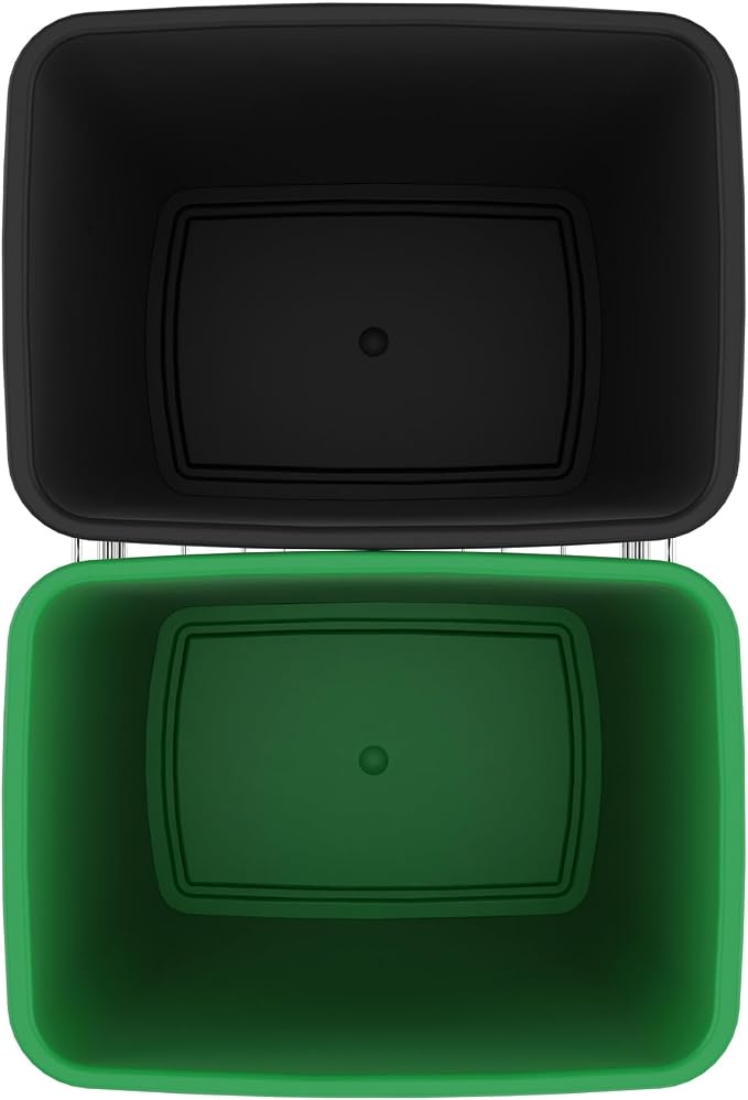 Rev-A-Shelf Double 35 Qt Pullout Trash Can for Base Kitchen Cabinets, Garbage Waste & Recycling Bin System with Full Extension Slides, Min Opening Width of 14.5", Green/Black, RV-18KD-1918C-S - Image 9