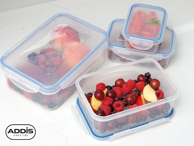 Addis Clip Tight Food Storage Container Large 4.2 Litre Tall Rectangular Airtight Silcone Seal containers BPA Free Easy locking lid clips, Clear transparent - Image 7