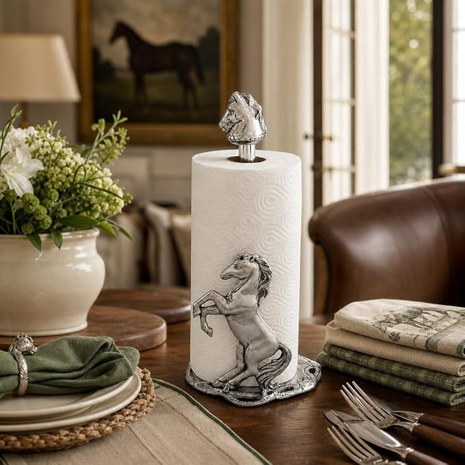 Arthur Court Horse Paper Towel Holder - Decorative Aluminum Equestrian Kitchen Accessory - 14.5 Inch Tall - Image 9