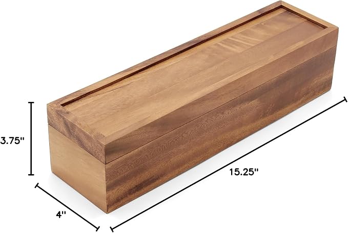 Ironwood Gourmet Large 5 Compartment Tea Box, Acacia Wood Tea Bag Organizer With Lid | Store & Display Tea Bag Collections | Beautiful Acacia Wood Tea Storage Box With Lid | Great For Jewelry and Arts & Crafts - Image 7