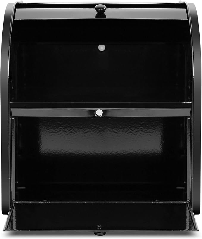 Stainless Steel Bread Box, 2 Layer Roll Top Bread Boxes, Large Capacity Food Storage Container for Kitchen Counter, Metal Bread Bin, Bread Holder for Countertop 12.6" x 9.7" x 12.8" (Black) - Image 9