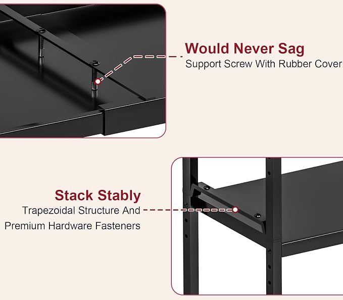 X-cosrack 12" Wide 100LBS Loading-Bearing Heavy Duty Kitchen Storage Shelf, Expandable Cabinet Shelf Organizer, Stackable Adjustable Storage Shelves for Kitchen Cabinet Cupboard Pantry Counter - Image 8
