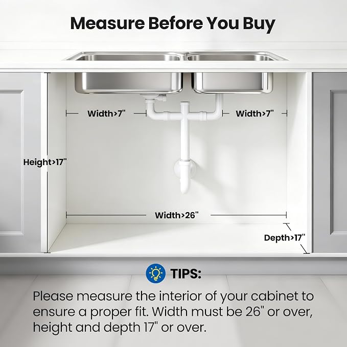Under Sink Organizer, 3-Tier Pull Out Cabinet Organizer with Drawer Stops, Height Adjustable Slide Out Storage Rack for Kitchen Bathroom Pantry Laundry Room Organization, 2 Pack - Image 8