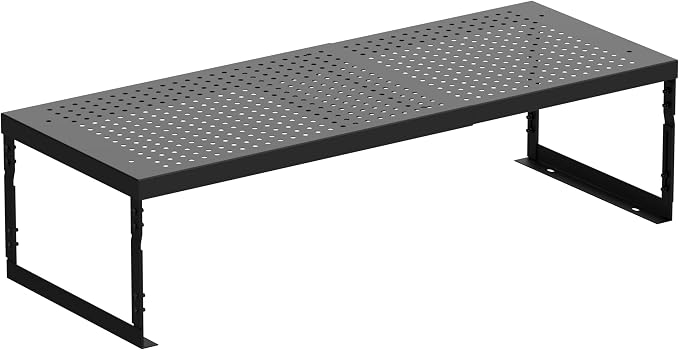 Stackable Expandable Metal Shelf Organizer - Adjustable Wire Storage Rack with Holes for Kitchen, Bathroom, Cabinet, Office - Space Saving, Durable & Sturdy Design(1PACK/Large/Black - Image 7