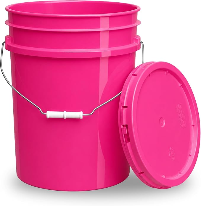 5 Gallon Bucket - Food Grade Bucket with Airtight Gasketed Tear Strip Lid, BPA-Free, Heavy-Duty 90 Mil HDPE Plastic Pail, Bulk Storage, Durable Container, Made in USA - Pink, 6 Packs | Airtight Gasketed Tear Strip Lid, Heavy-Duty 90 Mil HDPE Plastic Pa... - Image 8