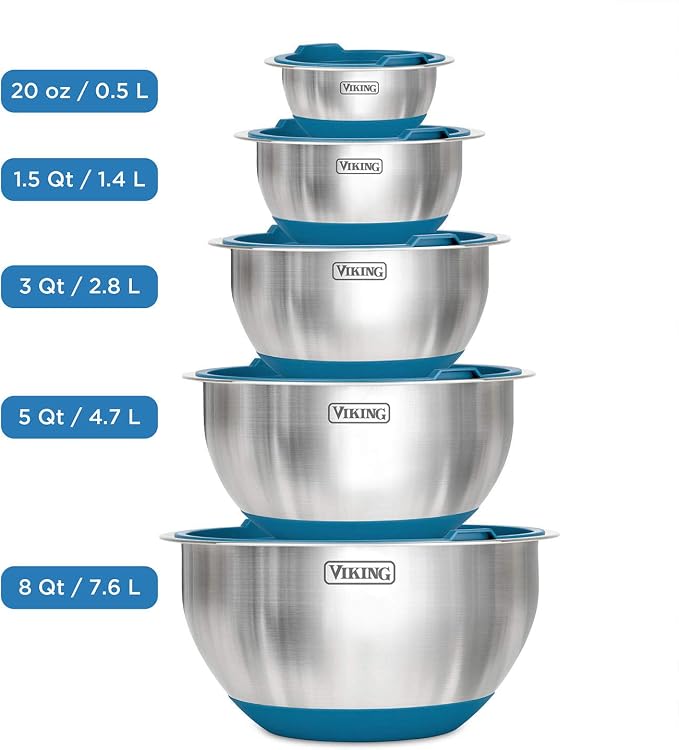 Birsppy XGATML TANGDIAABBCC CHDENUO Sudopo K-Musculo 10-Piece Stainless Steel Mixing, Prep and Serving Bowl Set (Teal) - Image 9