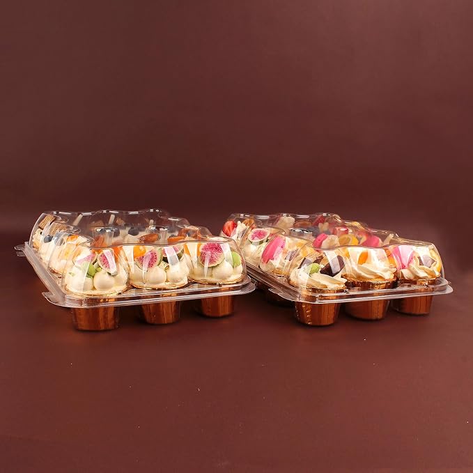 24 Count Cupcake Containers with Tall Dome Lids, 10 Pack Clear Plastic Stackable Cupcake Boxes, Detachable Covers for Frosted Cupcakes, Standard Size Cupcake Carrier for Parties, Bake Sales, Events - Image 7