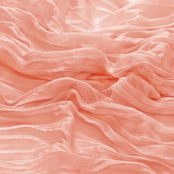 DeZerlor Coral Pink Fall Thanksgiving Cheesecloth Napkins Set of 12 for Party - Image 6